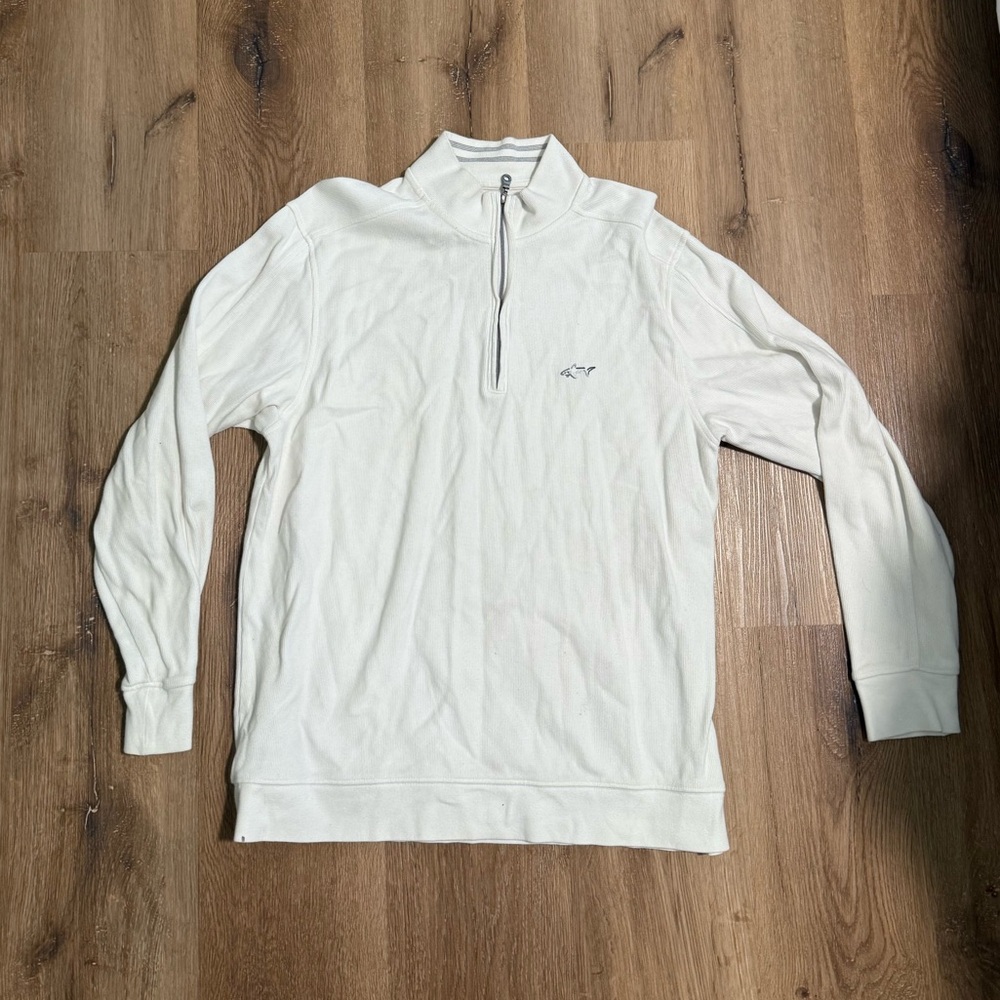 Greg Norman Collection White Zip-Up Sweater
